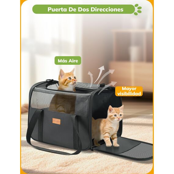 Morpilot Katzentransportbox für Katzen und Welpen bis 5kg, Katzenbox Hundetasche mit Sicherheit Reißverschlüsse, Transportbox Katze Hunde für Der Gang zum Tierarzt Auto Fugzeug