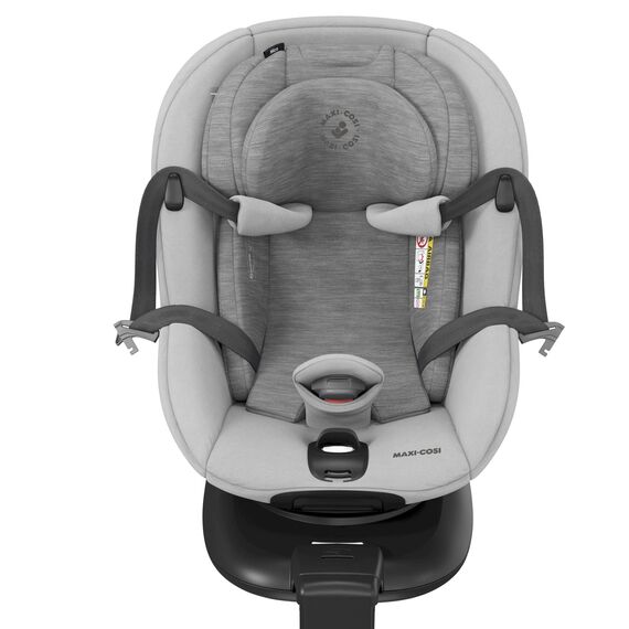 Maxi-Cosi Mica, 360° drehbarer i-Size Kindersitz inkl. ISOFIX Basis, Gruppe 0+/1 Autositz (bis ca. 105 cm / 18 kg), G-CELL Seitenschutz, nutzbar ab der Geburt bis ca. 4 Jahre, Authentic Grey