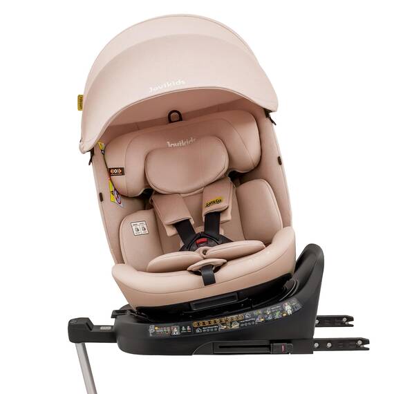 Jovikids 360° Drehbar Kindersitz mit ISOFIX, i-Size 40-150cm(ab Geburt -12 Jahre) Baby Autositz Reboarder mit Liegefunktion & Abnehmbar Vordach, ECE R129 (Pink)