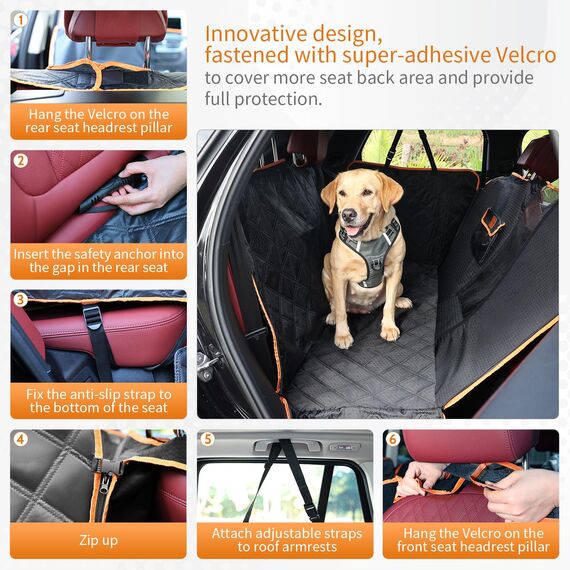 KYG Hundedecke Auto Rückbank Autoschondecke Hund Rücksitz wasserdicht & Kratzfest Auto Hundedecke Rücksitz für PKWs und SUVs mit Seitenschutz und Sichtfenster 135x175cm