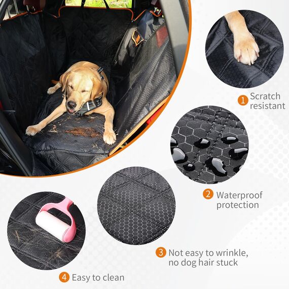 KYG Hundedecke Auto Rückbank Autoschondecke Hund Rücksitz wasserdicht & Kratzfest Auto Hundedecke Rücksitz für PKWs und SUVs mit Seitenschutz und Sichtfenster 135x175cm