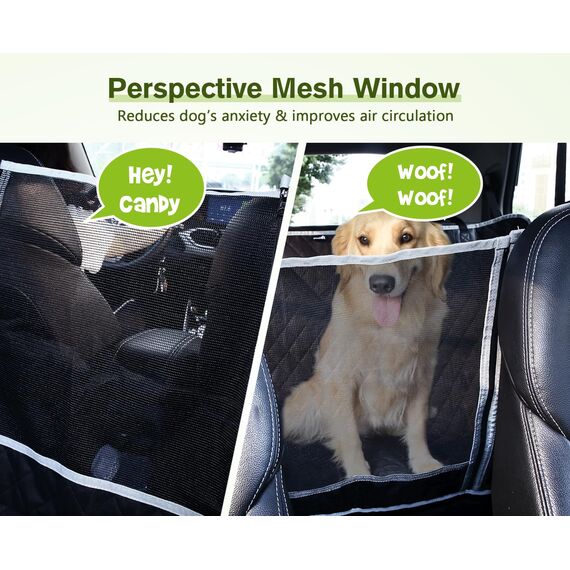 pecute Hundedecke Auto Rückbank 136 * 146 cm, Rücksitz mit Seitenschutz & Sichtfenster, Autositzbezug für Hunde, kofferraumschutz Hund, Kratzfeste & Wasserabweisende