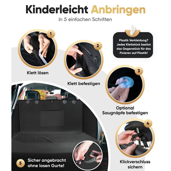 HELDENWERK Kofferraumschutz Hund mit Seiten- und Ladekantenschutz - Universal Auto Kofferraum Hundedecke wasserdicht & Kratzfest - Kofferraumdecke Hunde