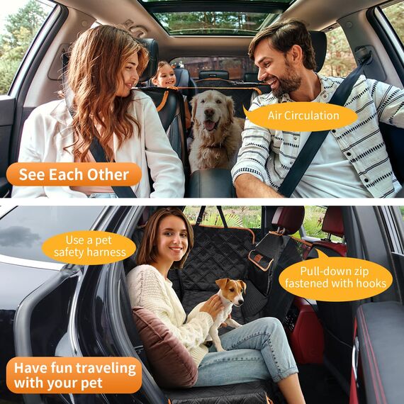 KYG Hundedecke Auto Rückbank Autoschondecke Hund Rücksitz wasserdicht & Kratzfest Auto Hundedecke Rücksitz für PKWs und SUVs mit Seitenschutz und Sichtfenster 135x175cm