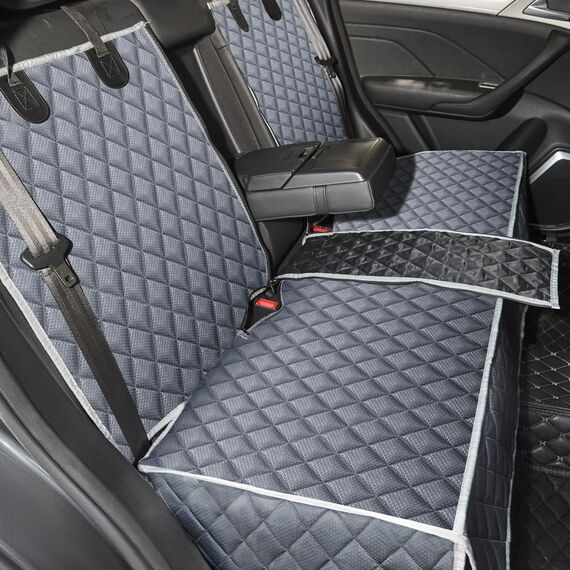 ANOSOSPECIAL Grauer Hunde-Autositzbezug für Rücksitz, Größe XL, haustierfreundlich und wasserdicht, universelle Passform, Innenschutz für Auto, Van, SUV – ideal für Kinder