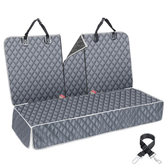 ANOSOSPECIAL Grauer Hunde-Autositzbezug für Rücksitz, Größe XL, haustierfreundlich und wasserdicht, universelle Passform, Innenschutz für Auto, Van, SUV – ideal für Kinder
