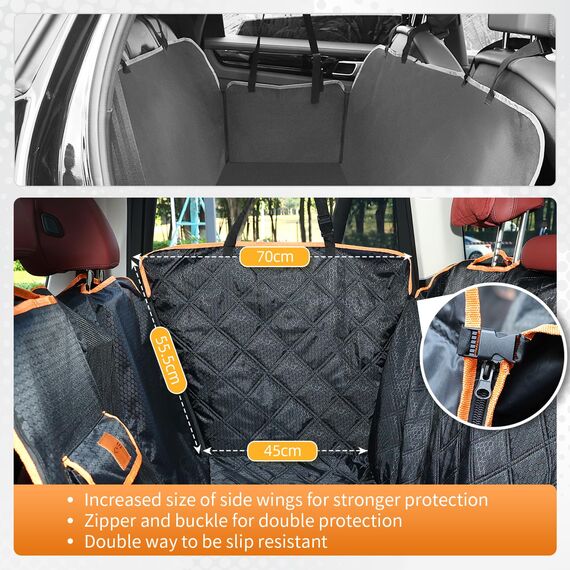 KYG Hundedecke Auto Rückbank Autoschondecke Hund Rücksitz wasserdicht & Kratzfest Auto Hundedecke Rücksitz für PKWs und SUVs mit Seitenschutz und Sichtfenster 135x175cm
