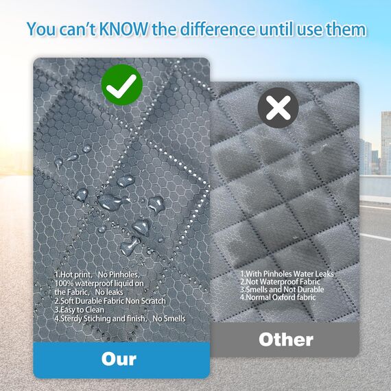 ANOSOSPECIAL Grauer Hunde-Autositzbezug für Rücksitz, Größe XL, haustierfreundlich und wasserdicht, universelle Passform, Innenschutz für Auto, Van, SUV – ideal für Kinder