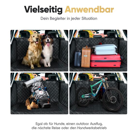 HELDENWERK Kofferraumschutz Hund gesteppt mit Seiten- und Ladekantenschutz I Hundedecke Auto Kofferraum Wasserdicht & Kratzfest I Universal Kofferraum Schutzmatte für Hunde