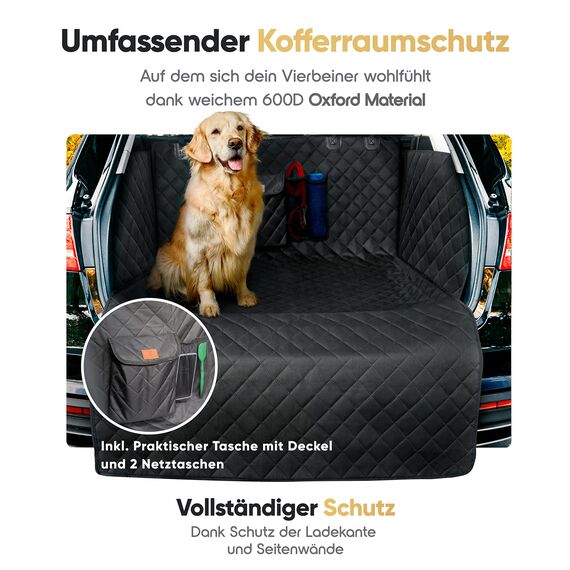HELDENWERK Kofferraumschutz Hund gesteppt mit Seiten- und Ladekantenschutz I Hundedecke Auto Kofferraum Wasserdicht & Kratzfest I Universal Kofferraum Schutzmatte für Hunde