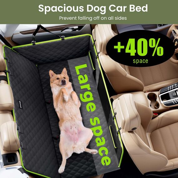 pecute Hundedecke Auto Rückbank mit Harter Unterseite 133 * 62 cm, Autoschondecke Hund Erstklassig Wasserdicht, Feckenabweisend und Leicht zu Reinigen, Für Autos & Kleine SUV bis zu 150 kg