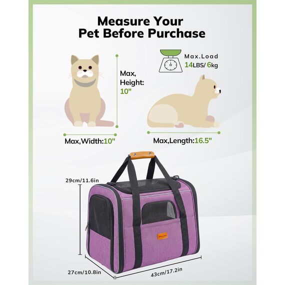 Morpilot Faltbare Hundetragetasche Katzentragetasche, Haustiertragetasche, Transporttasche Transportbox Polyestertuch, mit Schultergurt und Faltbare Hundenapf für Hunden oder Katzen, (M)44x31x34cm