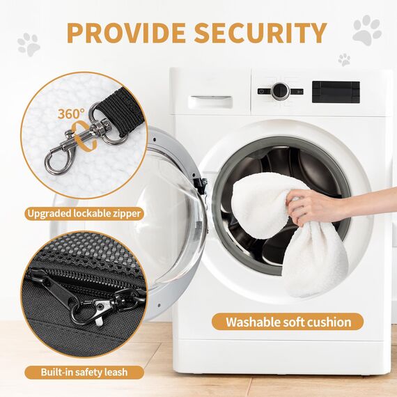Petsfit Transporttasche Katze & Hundetasche Flugzeug | Flugtasche für Hunde & Transportbox Katze | Flugtaugliche Haustiertasche | Sicherer Transport in Auto, Flugzeug und Bahn, M/Schwarz