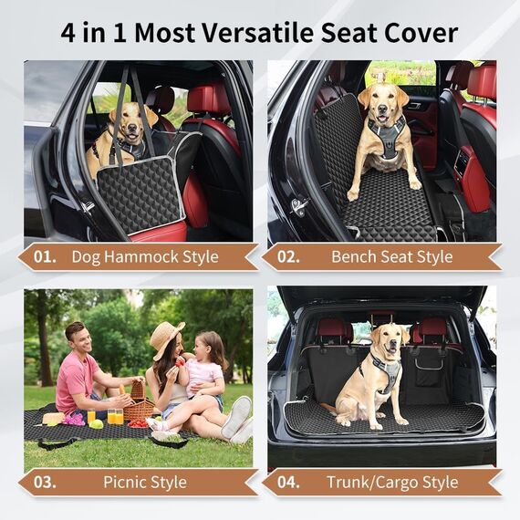 KYG Hundedecke Auto Rückbank, Autoschondecke Hund Rücksitz Seitenschutz und Sichtfenster Wasserdichter, Rutschfester, Hunde Autodecke, Autodecke für den Rücksitz 135 x 140 cm