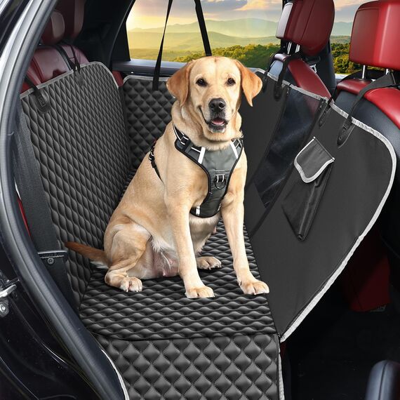 KYG Hundedecke Auto Rückbank, Autoschondecke Hund Rücksitz Seitenschutz und Sichtfenster Wasserdichter, Rutschfester, Hunde Autodecke, Autodecke für den Rücksitz 135 x 140 cm