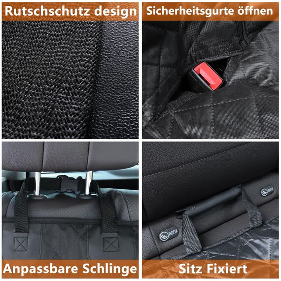 Alfheim Hundedecke Auto Rückbank, Autoschondecke Hund Rücksitz universelle Passform für die meisten Autos, Wasserdichter kratzfester Rücksitzbezug, rutschfeste, strapazierfähige, waschbare Hundereise