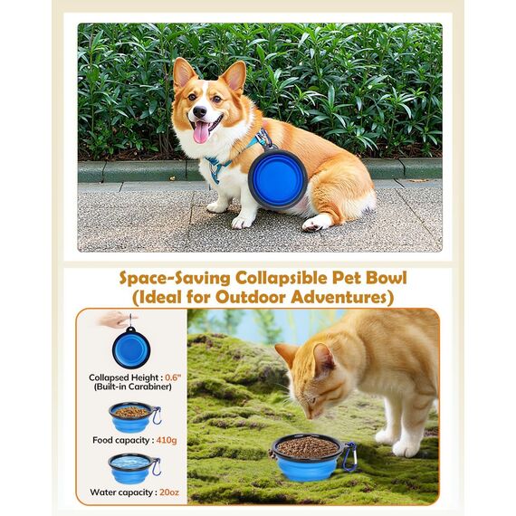 Morpilot Faltbare Hundetragetasche Katzentragetasche, Haustiertragetasche, Transporttasche Transportbox Polyestertuch, mit Schultergurt und Faltbare Hundenapf für Hunden oder Katzen, (M)44x31x34cm