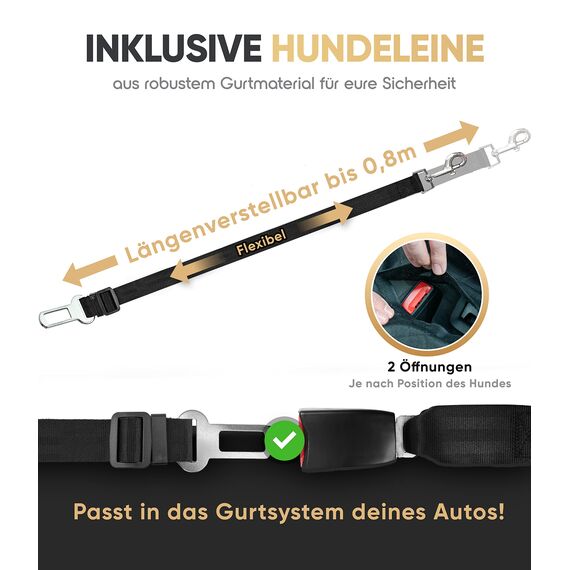HELDENWERK Autoschondecke Hund Rücksitz wasserdicht & Kratzfest - Universal Hundedecke für Auto Rückbank inkl. Seitenschutz und Sichtfenster - Hunde Autodecke, Rückbank Schutz