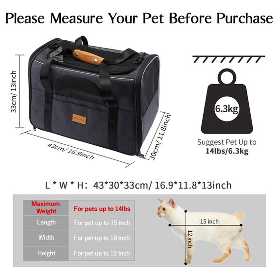 Morpilot Hundetasche Transportbox, Atmungsaktive und Faltbare Hundebox, Katzen transportboxen mit Verstellbarem Schultergurt, Katzentransportkäfig mit Abnehmbarer Plüschmatratze + Schüssel
