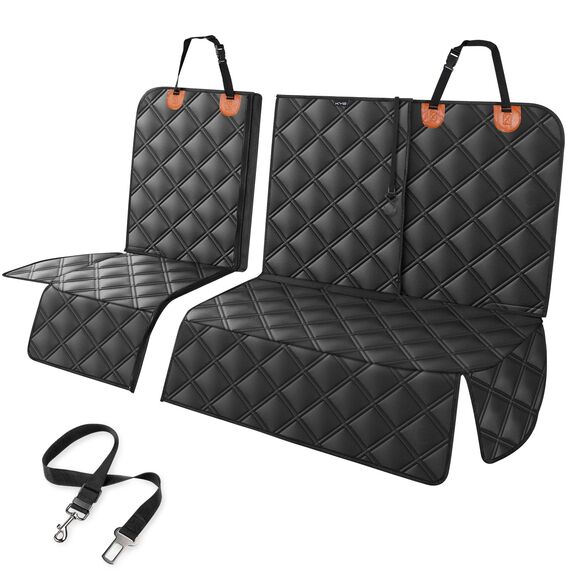 KYG Autoschondecke Hund rutschfest wasserdicht Autoschondecke für Hund und Kinder langlebig Kratzfest Hundedecke Auto Rückbank mit 1 Hundegurt für die meisten Autos SUVs 135x56x45cm