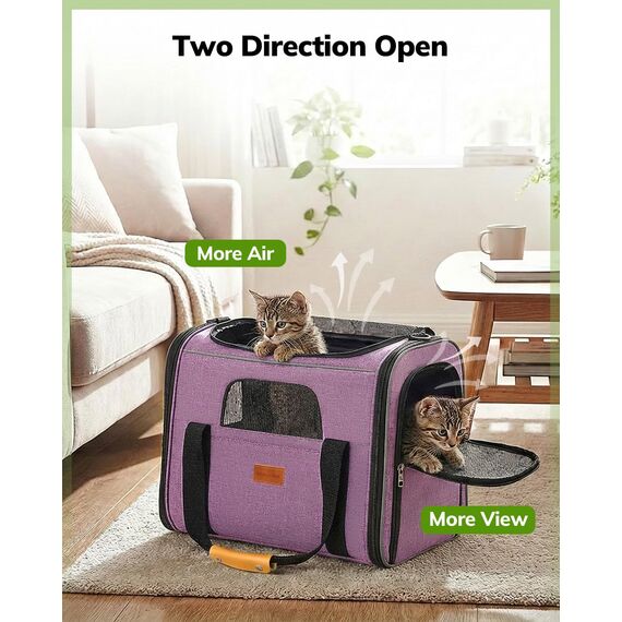 Morpilot Faltbare Hundetragetasche Katzentragetasche, Haustiertragetasche, Transporttasche Transportbox Polyestertuch, mit Schultergurt und Faltbare Hundenapf für Hunden oder Katzen, (M)44x31x34cm