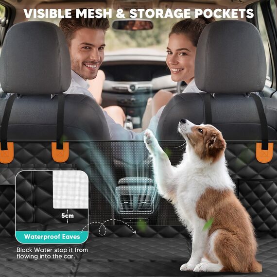 Hundedecke Auto Rückbank, 2025 Harter Unterseit Wasserdicht/rutschfest/Rasierfest/Einklappen Hunde Autositz Rückbank. Ist Für Fahrten mit Dem Tier Im Auto/SUV Geeignet (Maximal 400 Pfund)