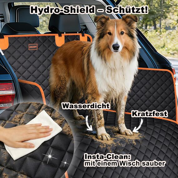 JOEJOY Kofferraumschutz Hund mit Seiten- und Ladeschwellenschutz, Universal Kofferraum Schutzmatte Hund Wasserdicht Kratzfest - Hundedecke Auto Kofferraum