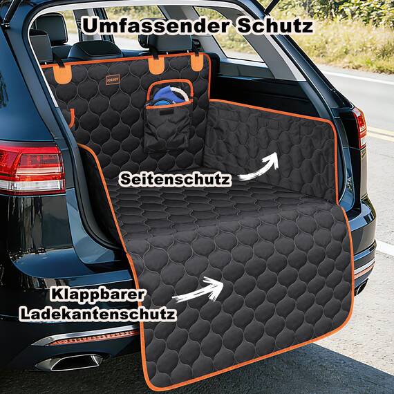 JOEJOY Kofferraumschutz Hund mit Seiten- und Ladeschwellenschutz, Universal Kofferraum Schutzmatte Wasserdicht Kratzfest - Pflegeleicht Hundedecke Auto Kofferraum (Packung mit 2)