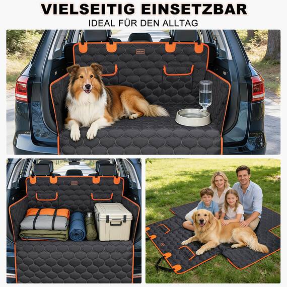 JOEJOY Kofferraumschutz Hund mit Seiten- und Ladeschwellenschutz, Universal Kofferraum Schutzmatte Wasserdicht Kratzfest - Pflegeleicht Hundedecke Auto Kofferraum (Packung mit 2)