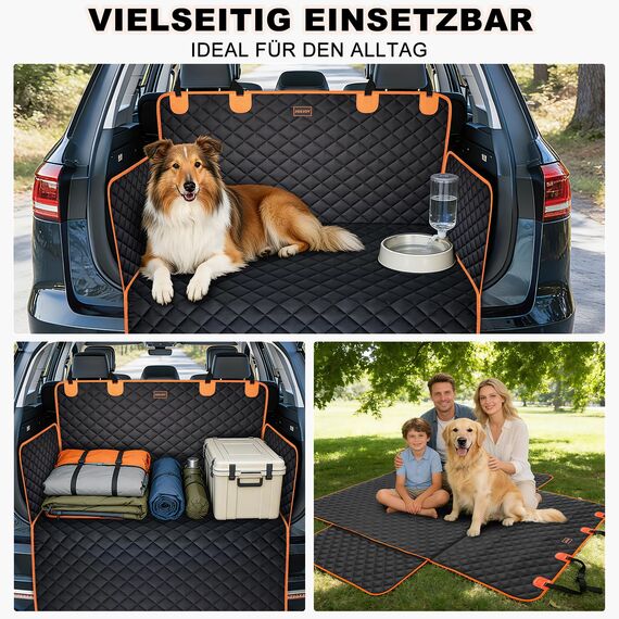 JOEJOY Kofferraumschutz Hund mit Seiten- und Ladeschwellenschutz, Universal Kofferraum Schutzmatte Hund Wasserdicht Kratzfest - Hundedecke Auto Kofferraum