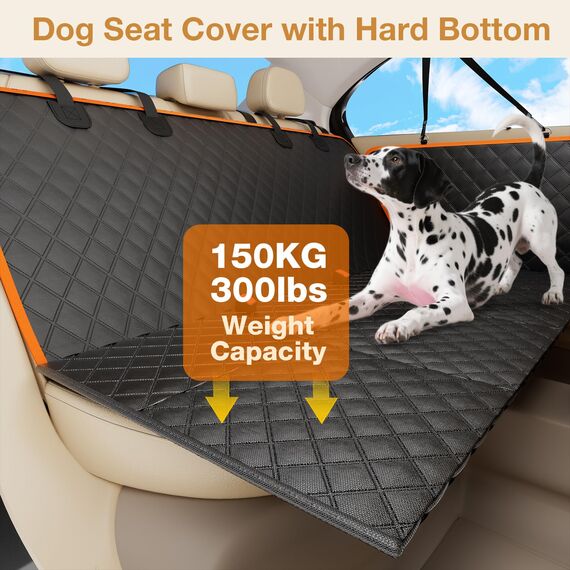 pecute Hundedecke, Hundedecke Auto Rückbank, Verbesserte Hartplatten Unterstützung bis 150 kg, 40% mehr Platz für die vollständige Abdeckung des Rücksitzes, für Reisen, Ausflüge, Tierarztbesuche