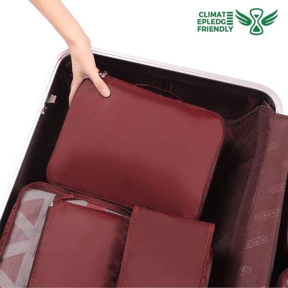 BAGAIL 8 Teilige Packwürfel, Kleidertaschen, Packing Cubes, Verpackungswürfel, Packtaschen Set für Urlaub und Reisen, Kofferorganizer Reise Würfel, Ordnungssystem für Koffer