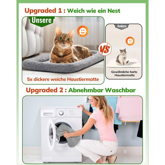 Morpilot Katzentransportbox für große Katzen und Welpen bis 7kg, Katzenbox Hundetasche mit Sicherheit Reißverschlüsse Faltbare Schale, Transportbox Katze Hunde für Der Gang zum Tierarzt Auto Fugzeug