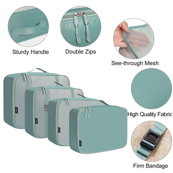 BAGAIL 8 Teilige Packwürfel, Kleidertaschen, Packing Cubes, Verpackungswürfel, Packtaschen Set für Urlaub und Reisen, Kofferorganizer Reise Würfel, Ordnungssystem für Koffer