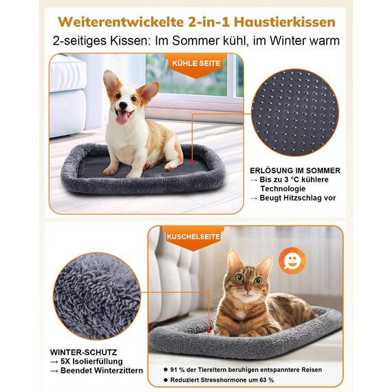 Morpilot Katzentransportbox für große Katzen und Welpen bis 7kg, Katzenbox Hundetasche mit Sicherheit Reißverschlüsse Faltbare Schale, Transportbox Katze Hunde für Der Gang zum Tierarzt Auto Fugzeug