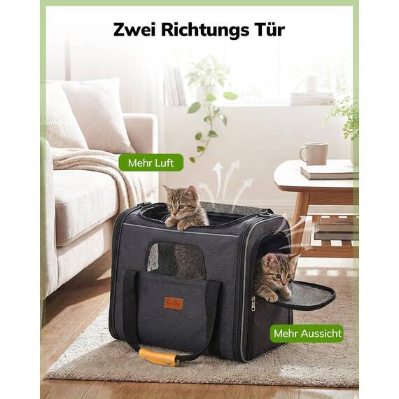 Morpilot Katzentasche Transporttasche Stabiler, Hundetransporttasche Halt Haustier Tragetasche,Katzentragetasche Leicht, Belüftete Katzentransportbox für Reisen
