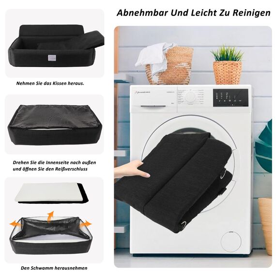 CALIYO Hunde Autositz für (mittel/groß)，Hunde Autositz Rückbank mit verstärkten Wänden und Sicherheitsgurt. Herausnehmbares, Waschbares Hundesitz Auto rückbank mit Aufbewahrungstasche (schwarz)
