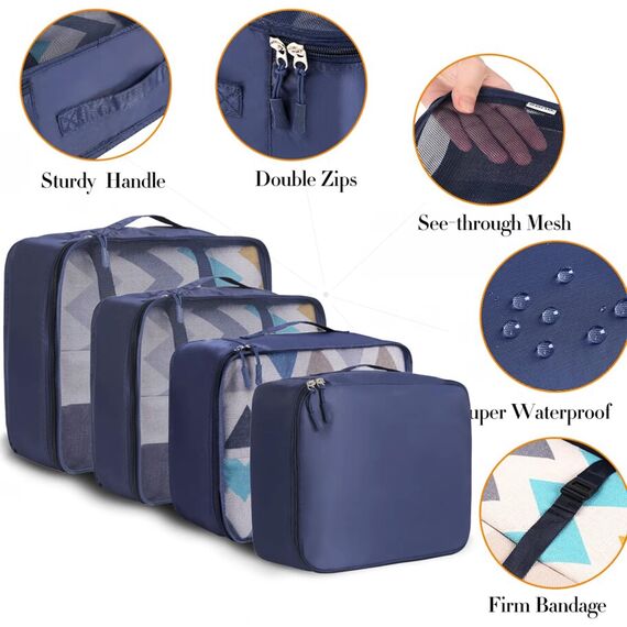 BAGAIL 8 Teilige Packwürfel, Kleidertaschen, Packing Cubes, Verpackungswürfel, Packtaschen Set für Urlaub und Reisen, Kofferorganizer Reise Würfel, Ordnungssystem für Koffer