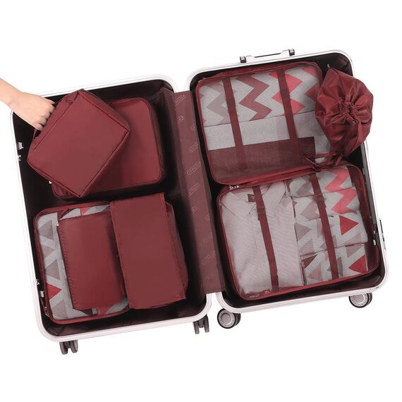 BAGAIL 8 Teilige Packwürfel, Kleidertaschen, Packing Cubes, Verpackungswürfel, Packtaschen Set für Urlaub und Reisen, Kofferorganizer Reise Würfel, Ordnungssystem für Koffer
