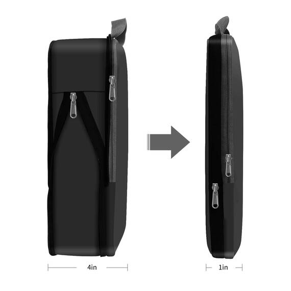 Eono by Amazon - Komprimierbaren Packwürfeln zur Organisation Ihres Reisegepäcks, Compression Packing Cube, Packtaschen Set & Gepäck Organizer für Rucksack & Koffer, Schwarz, 4-teilig
