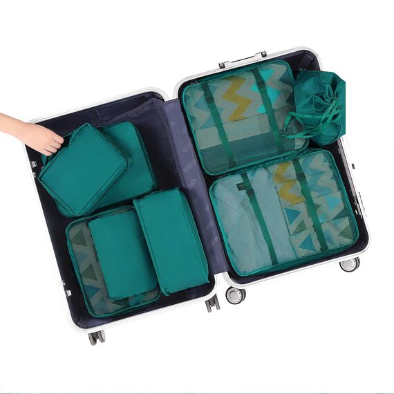 BAGAIL 8 Teilige Packwürfel, Kleidertaschen, Packing Cubes, Verpackungswürfel, Packtaschen Set für Urlaub und Reisen, Kofferorganizer Reise Würfel, Ordnungssystem für Koffer