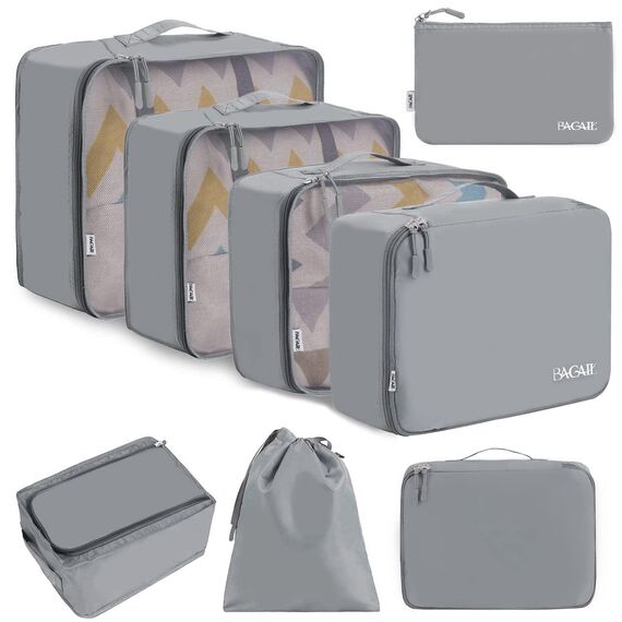 BAGAIL 8 Teilige Packwürfel, Kleidertaschen, Packing Cubes, Verpackungswürfel, Packtaschen Set für Urlaub und Reisen, Kofferorganizer Reise Würfel, Ordnungssystem für Koffer