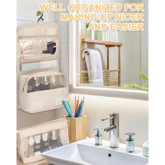 10-Teilige Koffer Organizer, Packing Cubes, Koffer Organizer Set, Kofferorganizer Wasserdichte, Packwürfel, mit Packtaschen, Kleidertaschen, Kosmetiktasche, Schuhbeutel, Organizer Koffer (Beige)