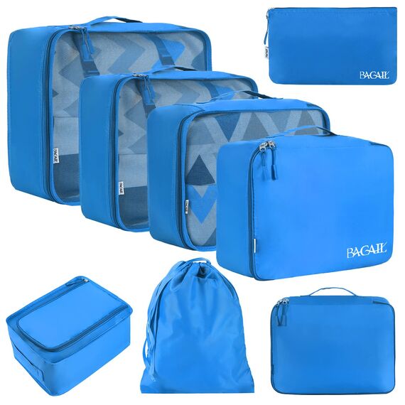 BAGAIL 8 Teilige Packwürfel, Kleidertaschen, Packing Cubes, Verpackungswürfel, Packtaschen Set für Urlaub und Reisen, Kofferorganizer Reise Würfel, Ordnungssystem für Koffer