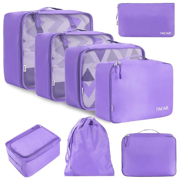 BAGAIL 8 Teilige Packwürfel, Kleidertaschen, Packing Cubes, Verpackungswürfel, Packtaschen Set für Urlaub und Reisen, Kofferorganizer Reise Würfel, Ordnungssystem für Koffer