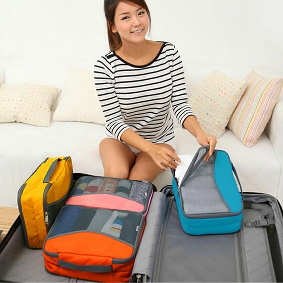OW-Travel Koffer Organizer Set 4 Farben, 4 Stück, leicht zu organisieren, Kofferorganizer Packtaschen Set für Kleidung im Koffer, Packwürfel Rucksack, Reise Organizer, Packing Cubes Backpack
