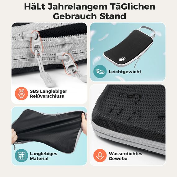 Koffer Organizer Packing Cubes Compression 8 Stück, Wasserdicht PackwüRfel Koffer Organizer Set,Travel Essentials Kofferorganizer FüR HandgepäCk Koffer Und Rucksack