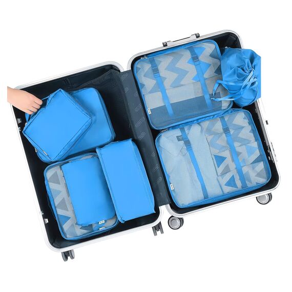 BAGAIL 8 Teilige Packwürfel, Kleidertaschen, Packing Cubes, Verpackungswürfel, Packtaschen Set für Urlaub und Reisen, Kofferorganizer Reise Würfel, Ordnungssystem für Koffer