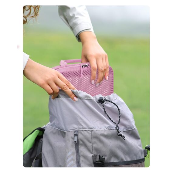 ECOHUB Kompressions-Organizer für Koffer, 4 Stück, recycelte Reisetaschen für Rucksack mit Etikett, reißfester Organizer für Handgepäck, Rosa
