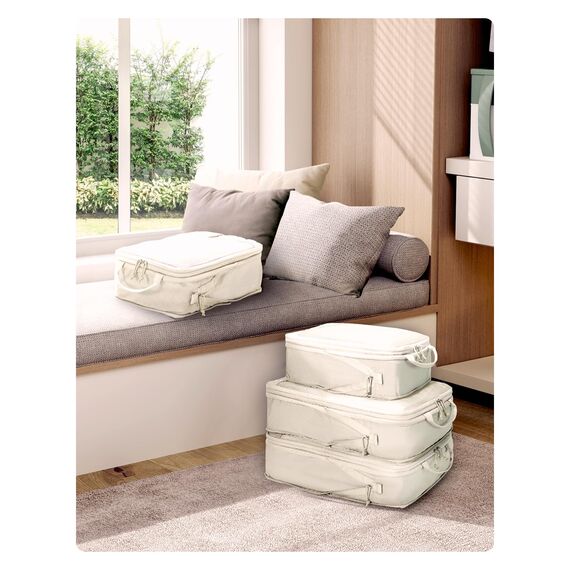 ECOHUB Packwürfel für Reisen, langlebig, Koffer-Organizer, Taschen, Set mit personalisiertem Etikett, verschiedene Größen, Reisezubehör, Reisezubehör für Gepäck, maschinenwaschbar, 4 Set/6 Stück